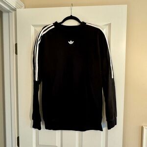 Adidas Black Sweatshirt with nylon sleeve detail L